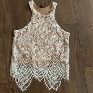 White lace tank top